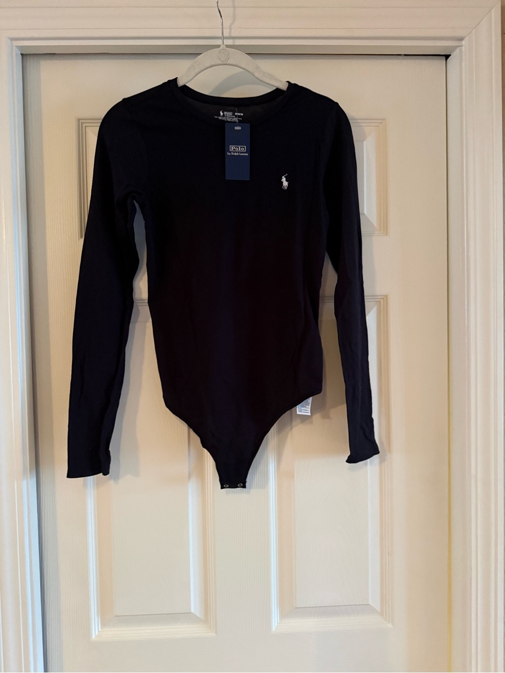 Polo by Ralph LaurenLong-Sleeve Black One-Piece Bodysuit